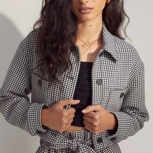 Wilfred Little Cropped Gingham Jacket NWT Small
